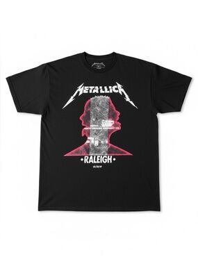 Metallica Black & Red Raleigh NC 2019 Concert Tee Size Large